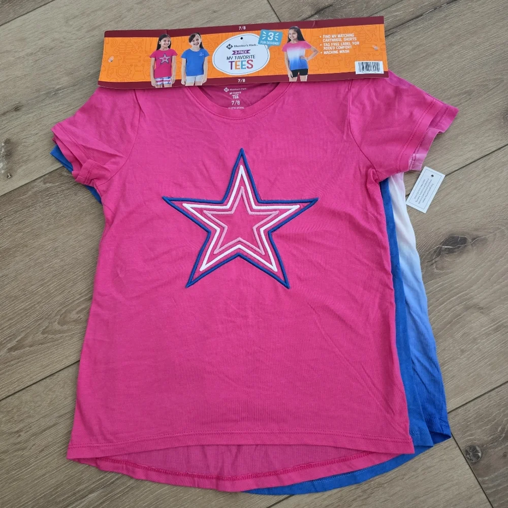 Members Mark 3 Pack Of Girls Shirts Tees - Picture 2 of 5